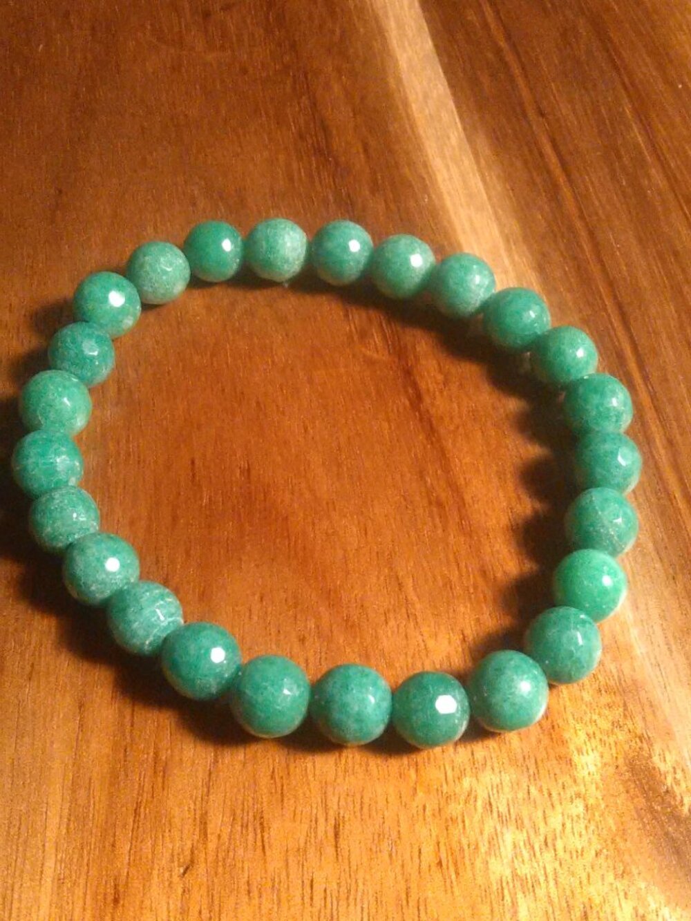 Green Aventurine Faceted Beaded Stretch Bracelet